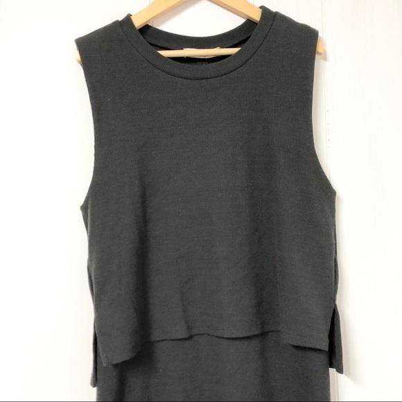 Sophie Rue Grey Layered Ribbed Mini Dress - Picture 2 of 7